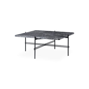 TS 10017193 Square Coffee Table - Black/Grey Emperador Marble