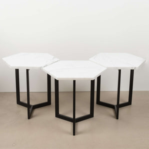 Hexa Side Table (Set 3) - Statuario