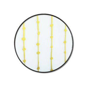 Gold Dots Glass Tray - Round
