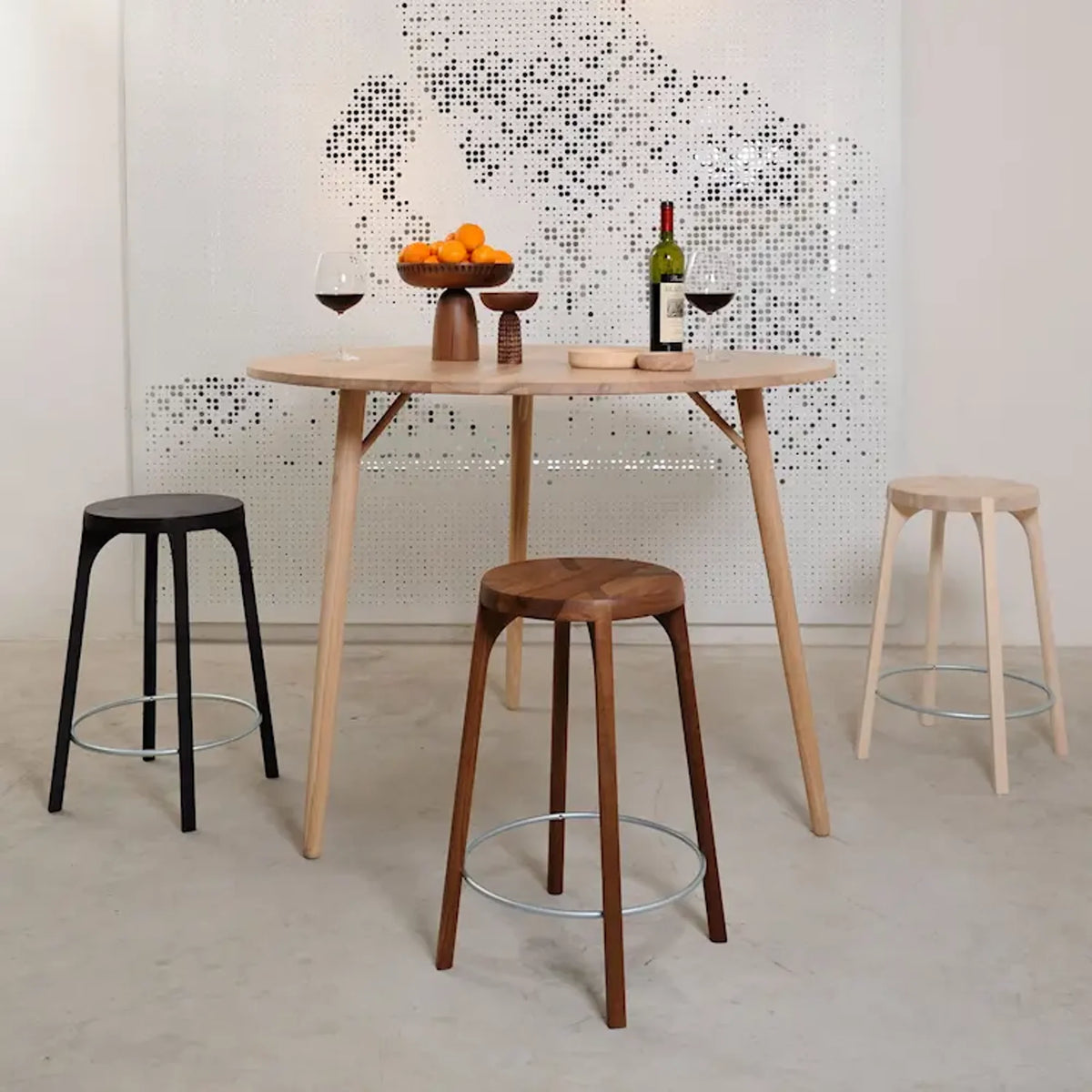 Tattoo 60 Plain Bar Stool - Walnut Oil