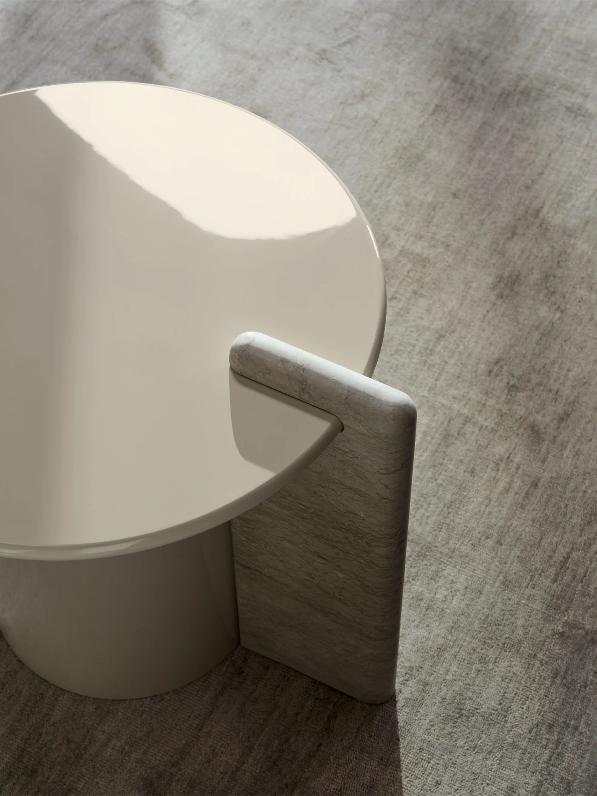 Petra 50 Side Table - Silver Moon/Mastice Glossy-5