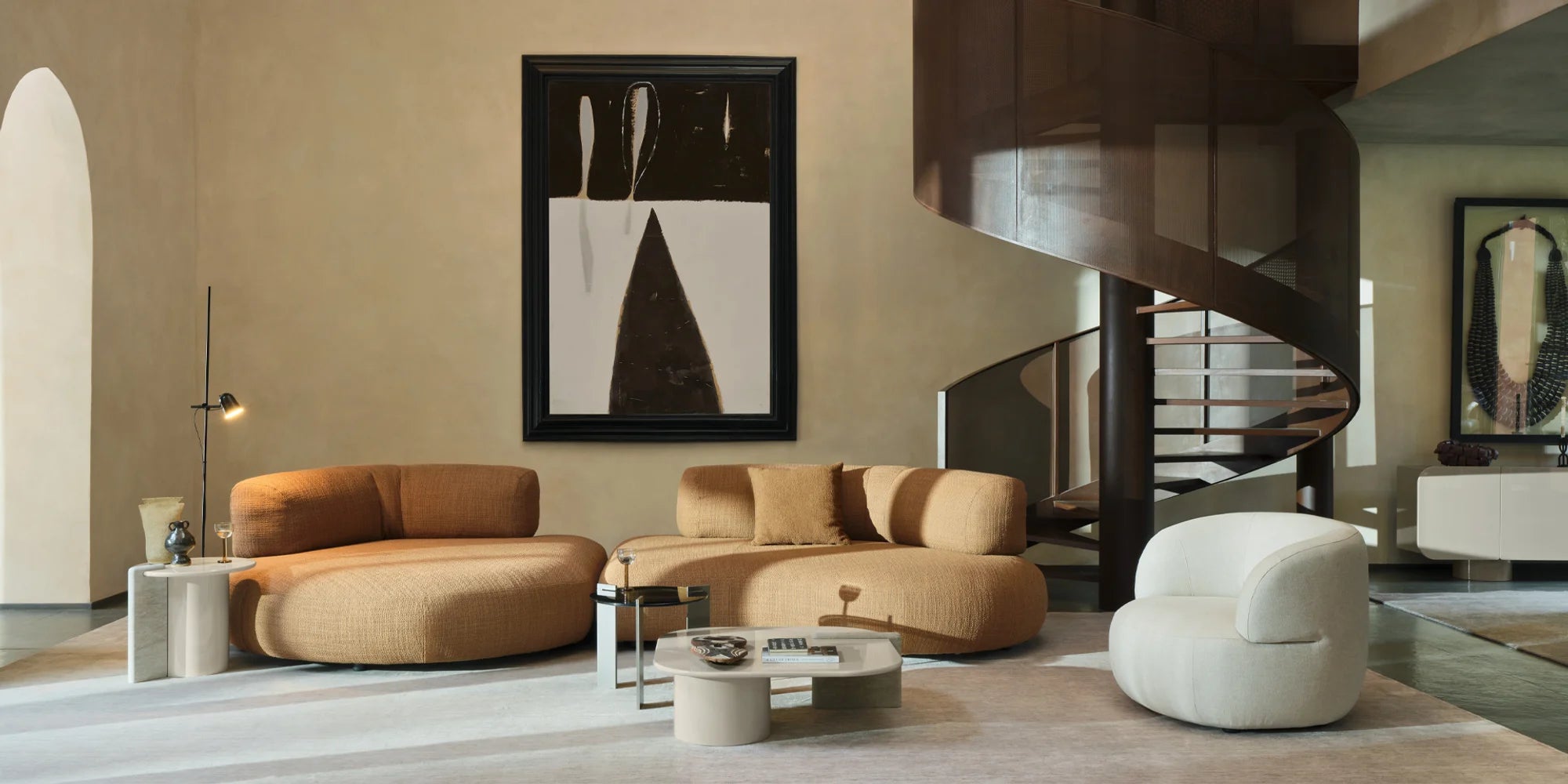 Petra 50 Side Table - Silver Moon/Mastice Glossy-2