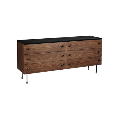 62 6 Drawer Sideboard - Walnut/Black