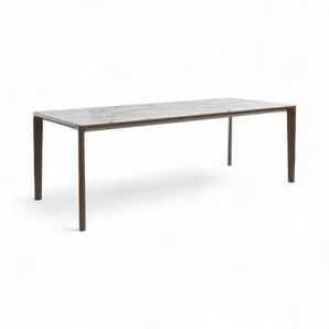 Board TBDR220 Dining Table - Heat-Treated Stained Ash/Michelangelo Marble
