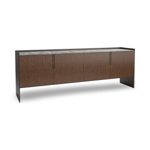 Bristol CBR1N Sideboard - Bronzed Metal/Walnut/Grey Fior di Pesco Marble