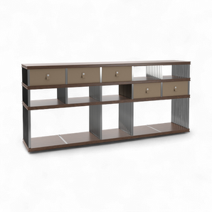 Diesys Comp H Console - Walnut/Brushed Steel/Hide (Sand C17)