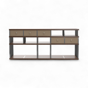 Diesys Comp H Console - Walnut/Brushed Steel/Hide (Sand C17)