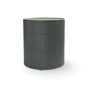 Round 3 SR03 Bedside Table - Hide (Graphite)/Peltrox Steel
