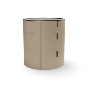 Round 3 SRO3 Bedside Table - Hide (Sand)/Bronze Steel