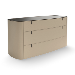Round SRO2 Chest Of Drawer - Hide (Sand)/Bronze Steel