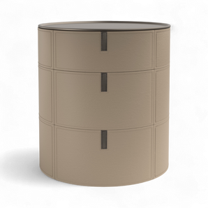 Round 3 SRO3 Bedside Table - Hide (Sand C17)/Peltrox