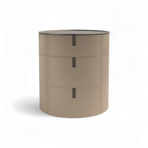 Round 3 SRO3 Bedside Table - Hide (Sand C17)/Peltrox