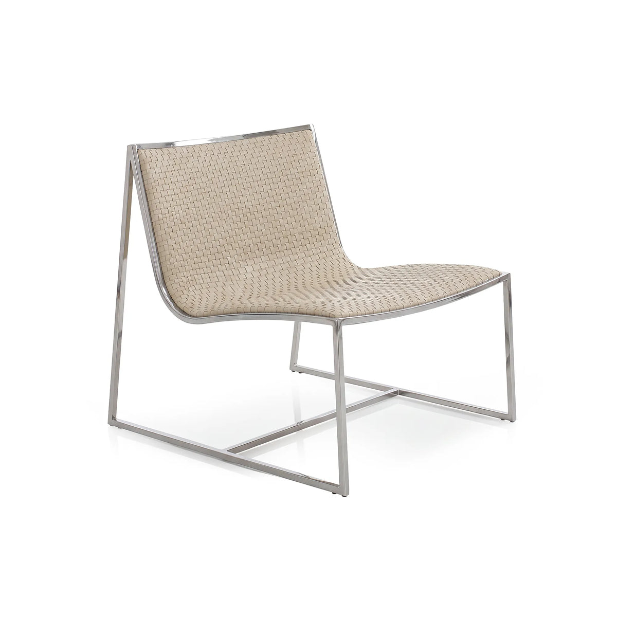 Samoa PS1 Armchair – 70x66 / Metal (Chromed) / Leather (E 06)-1