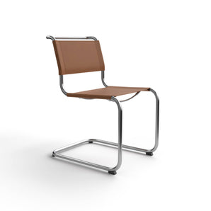 144 Dining Chair - Chrome/Natural Dark Tan