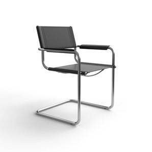 165 Dining Chair - Chrome/Cuoio Black