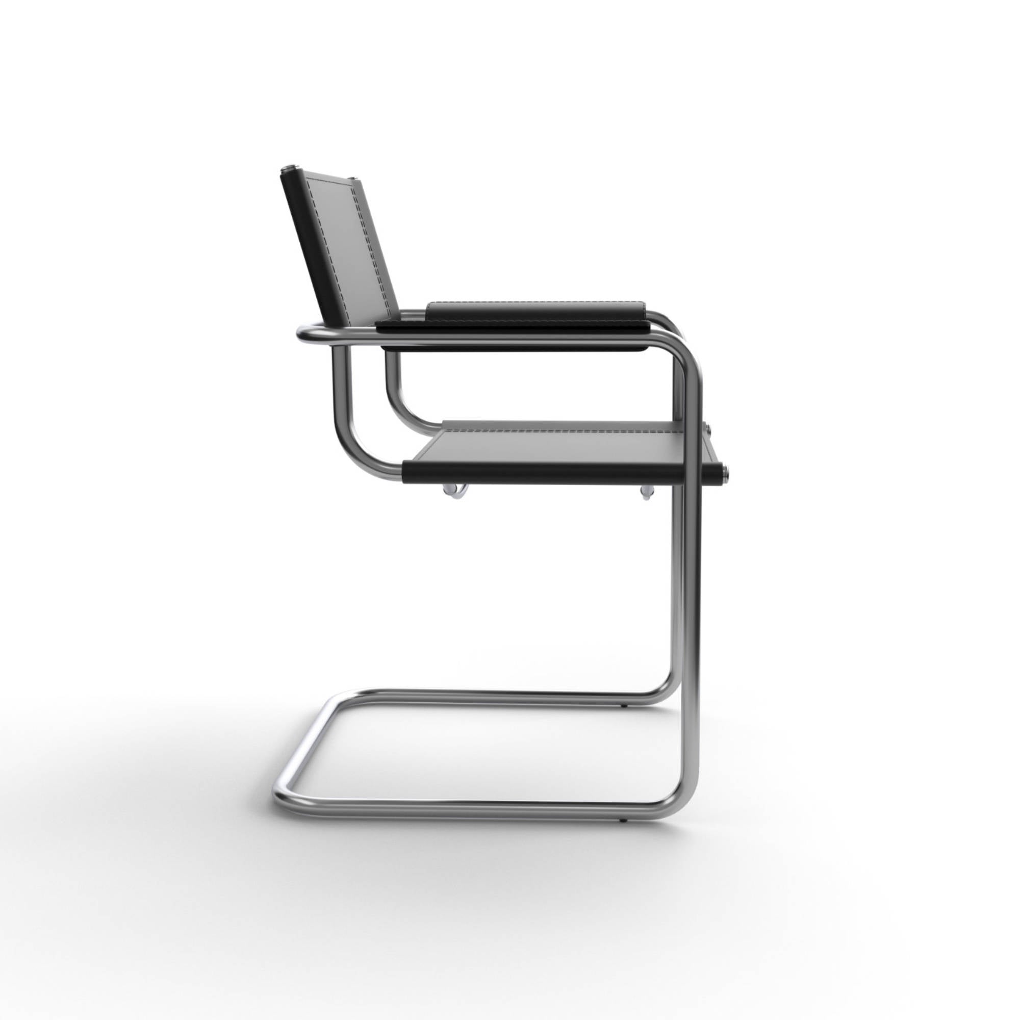 165 Dining Chair - Chrome/Cuoio Black-3