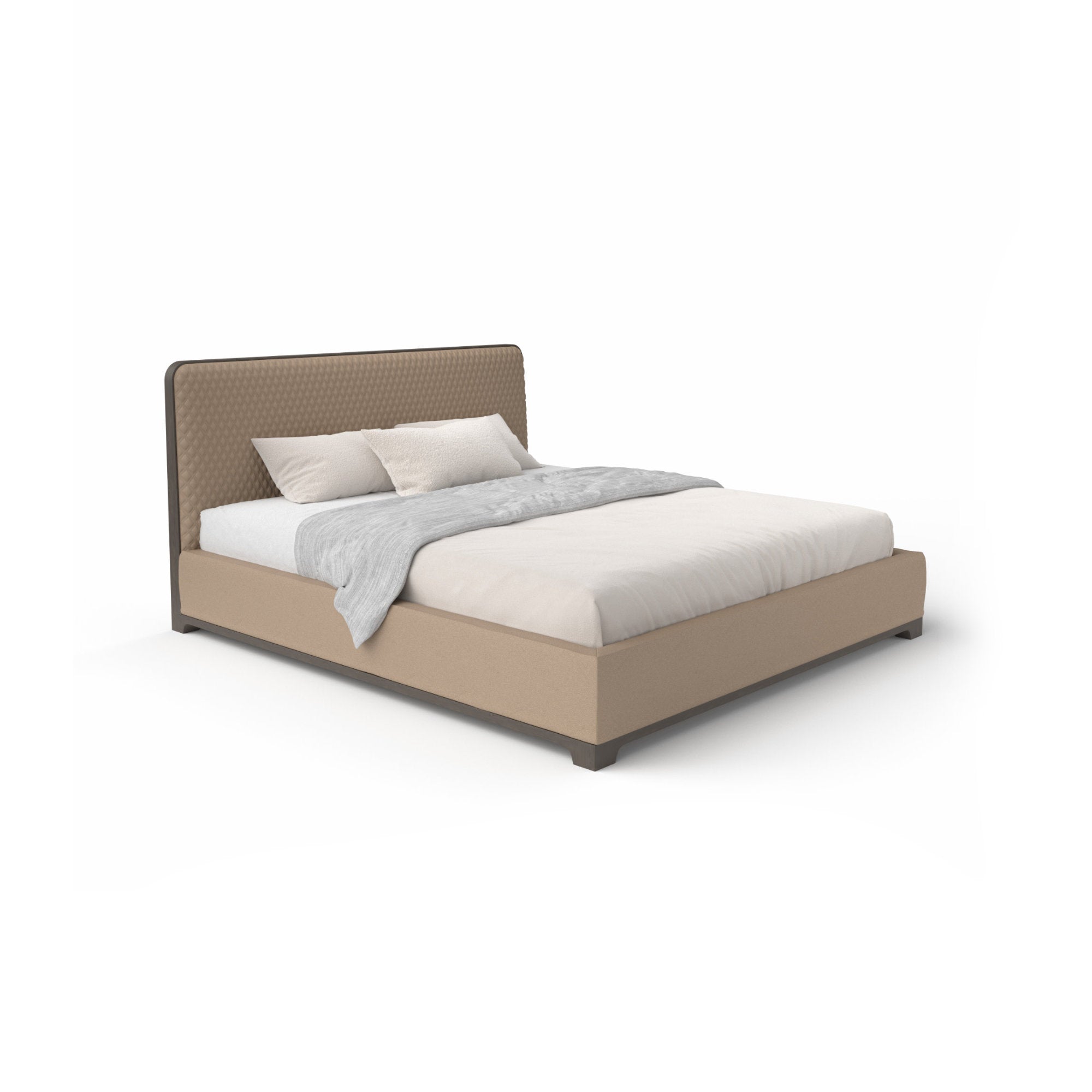 Bali 180 Bed - Grey Stained Ash/Leather (E 02 Essential)