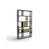 Diesys Comp B Bookcase - Walnut/Brushed Steel/Hide (Sand C17)