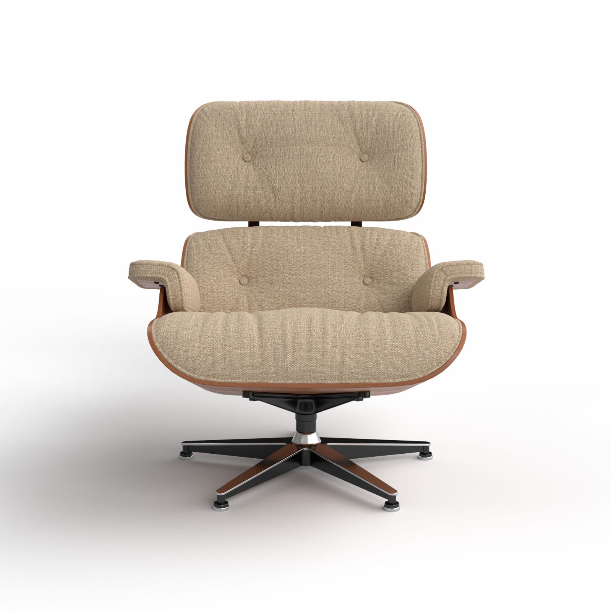 Eames 716.717 Lounge Chair - Black/Cherry Wood/Fabric B (3276)