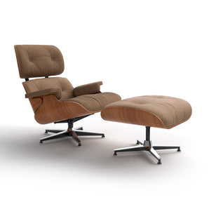 Eames 716.717 Lounge Chair - Black/Cherry Wood/Leather Luxe (417)