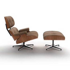 Eames 716.717 Lounge Chair - Black/Cherry Wood/Leather Luxe (417)