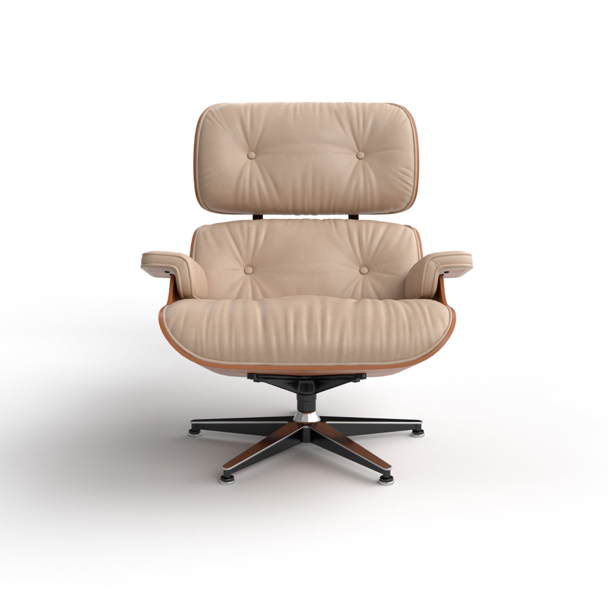 Eames 717 Lounge Chair - Black/Cherry Wood/Leather G (Ultrasoft 92135)-3