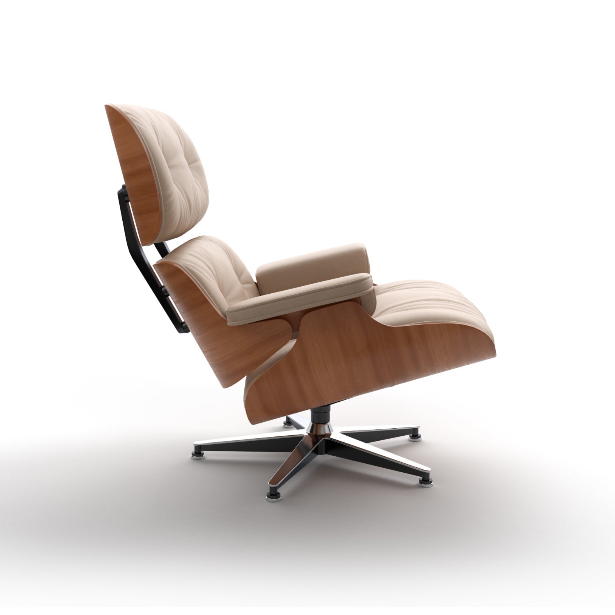 Eames 717 Lounge Chair - Black/Cherry Wood/Leather G (Ultrasoft 92135)-4