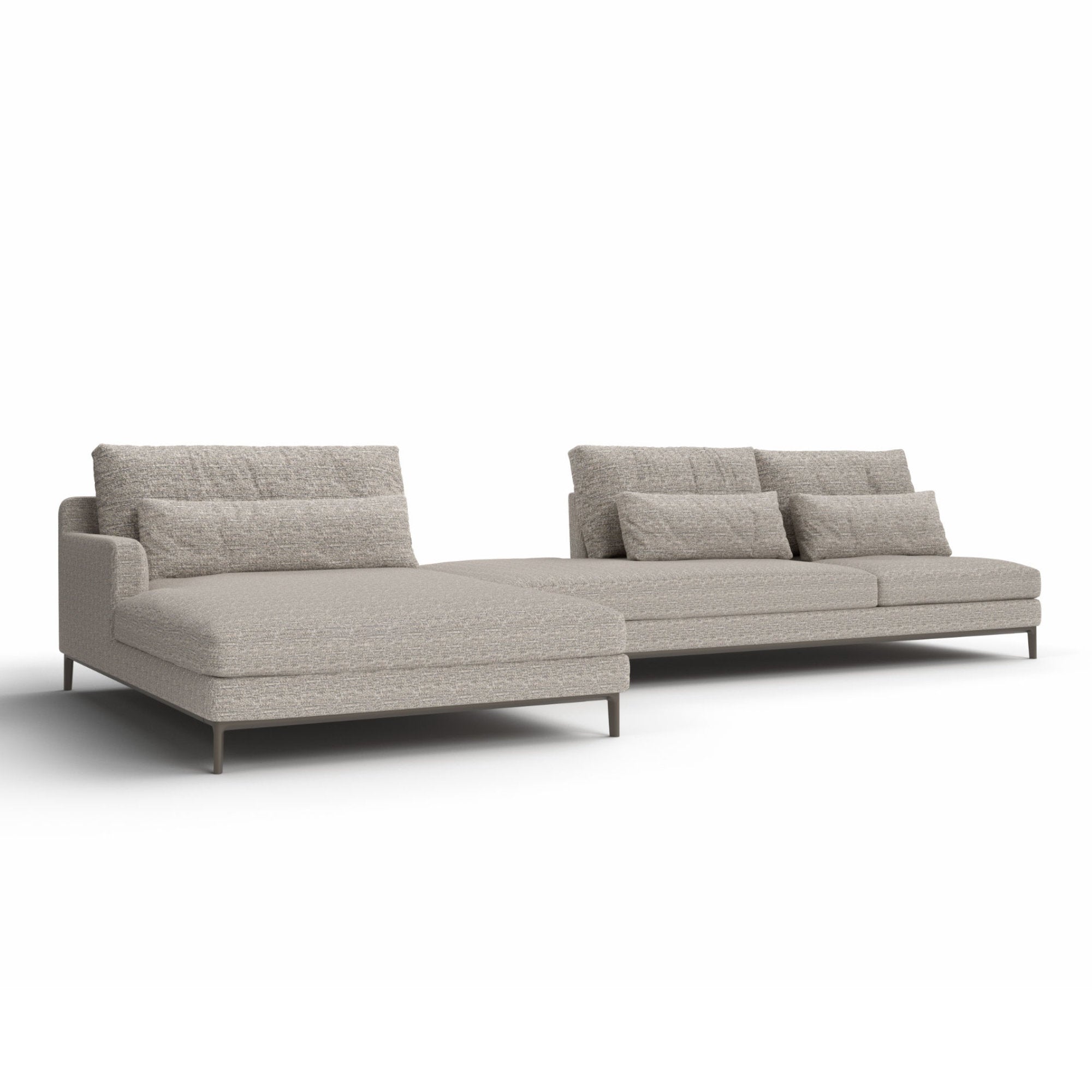 Edward 371 L Sofa - Peltrox/Fabric (A 4129)-1