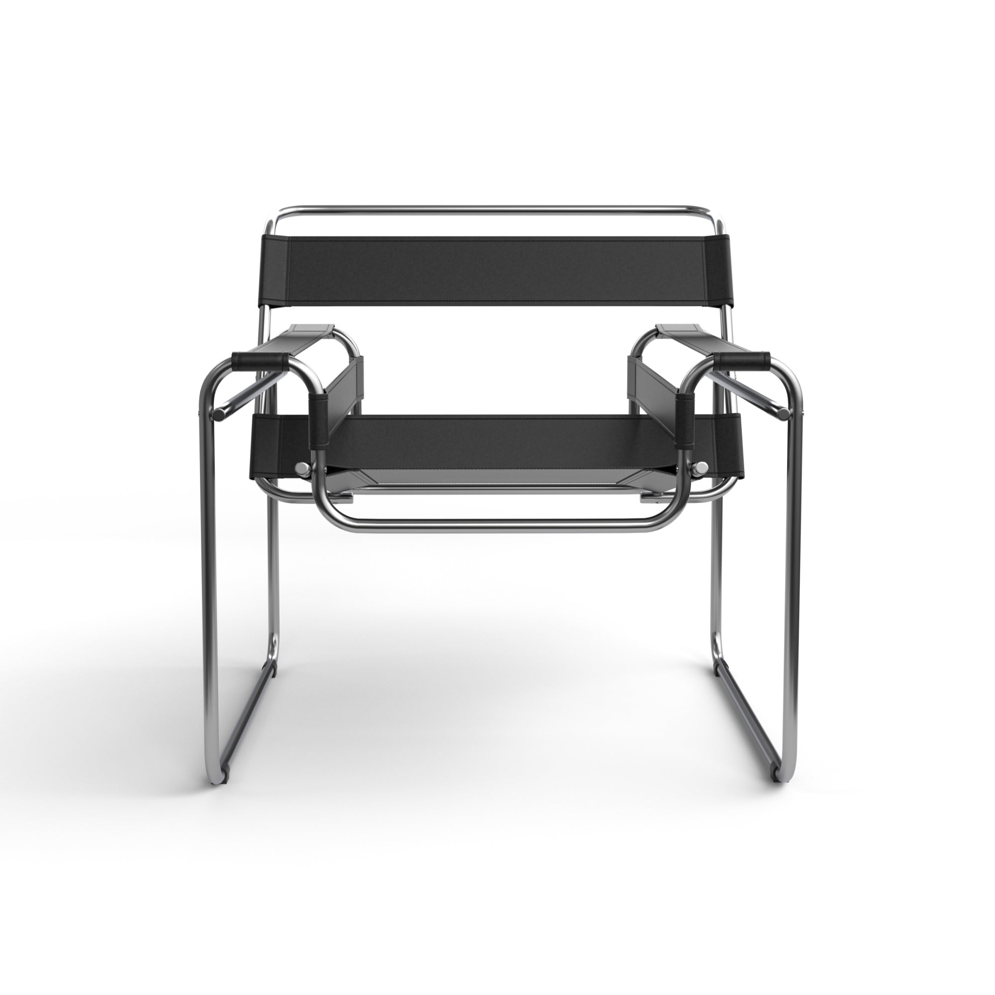 135 Armchair - Chrome/Black Hide