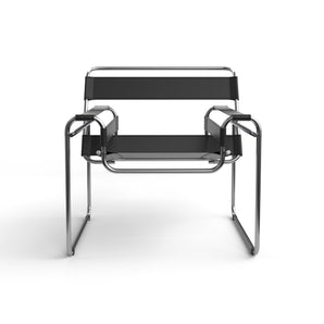 Marcel Breuer 135 Armchair - Chrome/Hide Leather Black