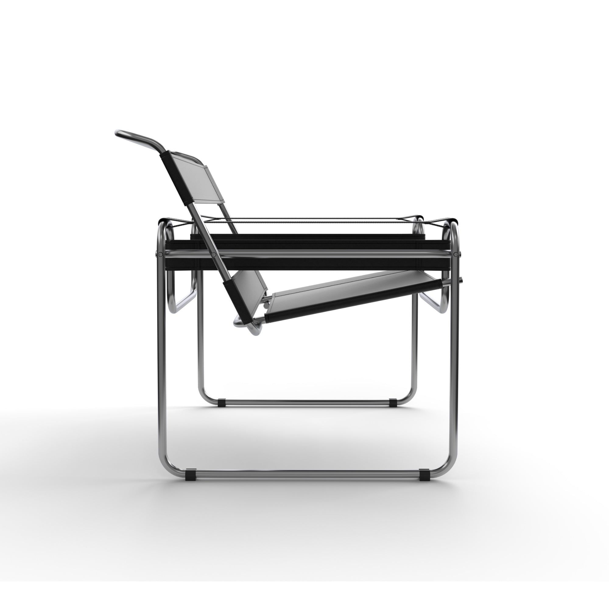 135 Armchair - Chrome/Black Hide-3