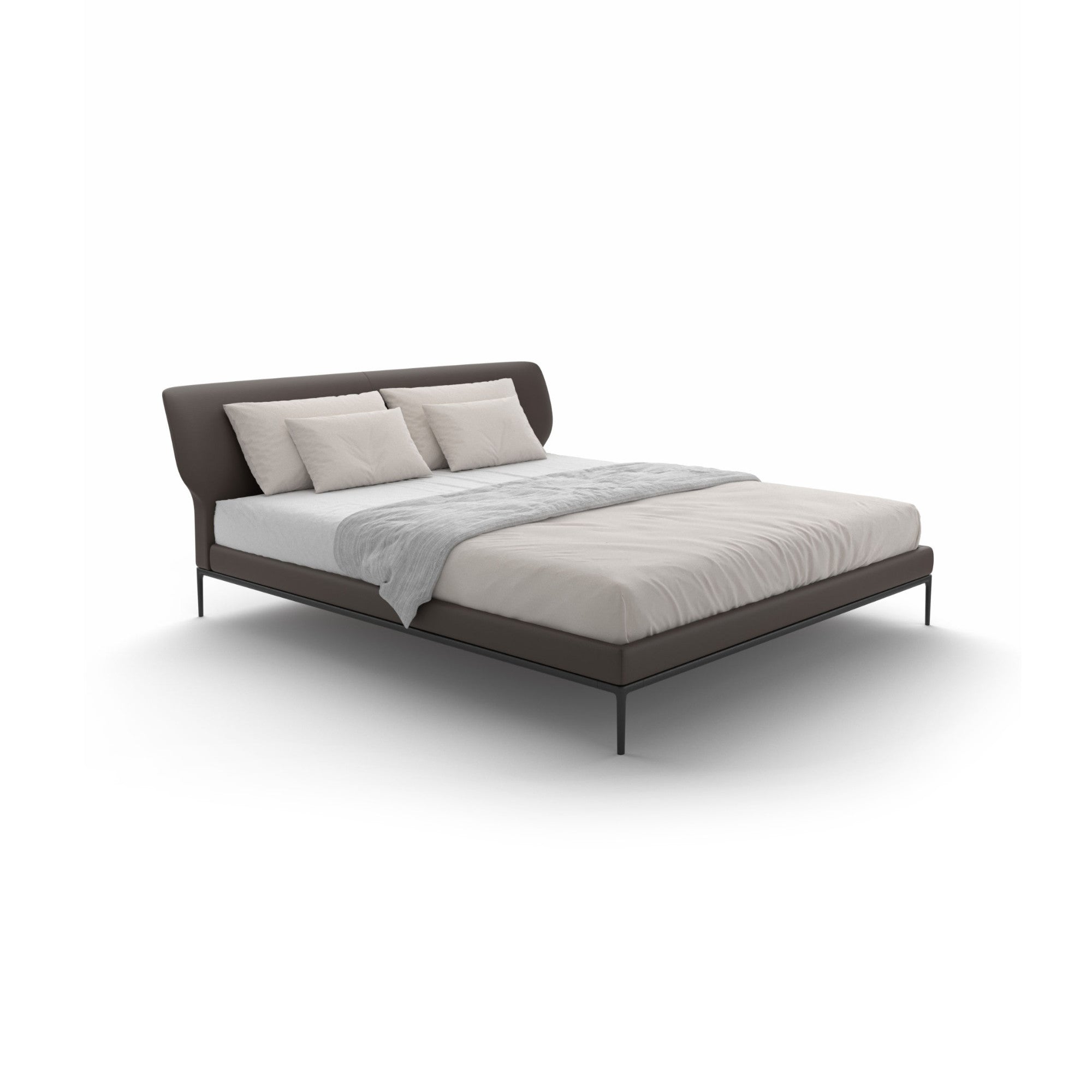 Maya 180 Bed - Black Pearl Metal/Ecoleather (B 3152)