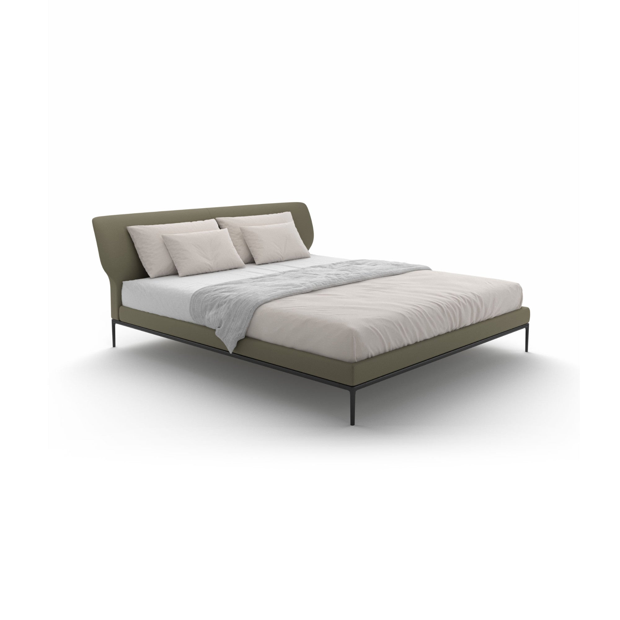 Maya 180 Bed - Black Pearl Metal/Ecoleather (C 2447)