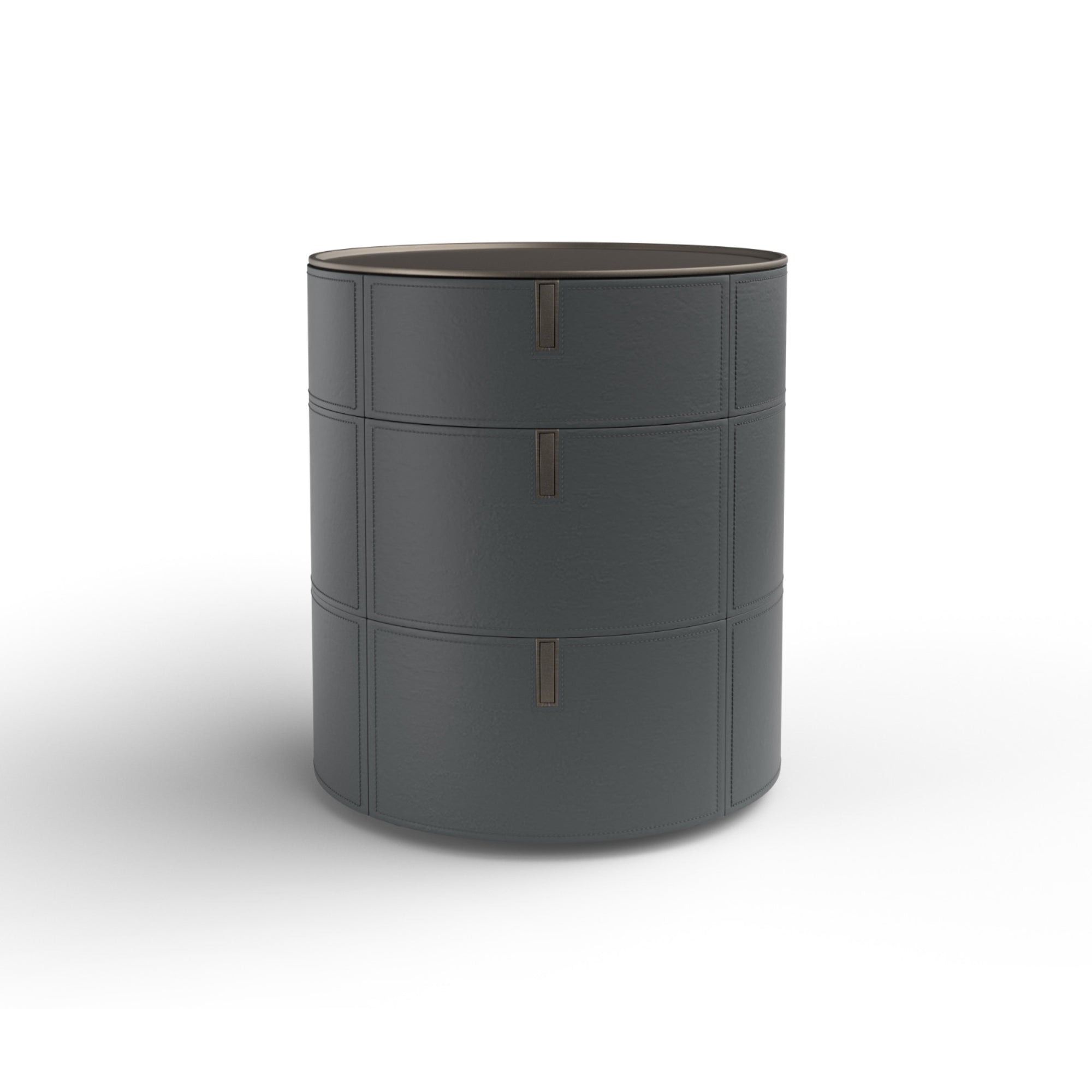 Round 3 SR03 Bedside Table - Hide (Graphite)/Peltrox Steel