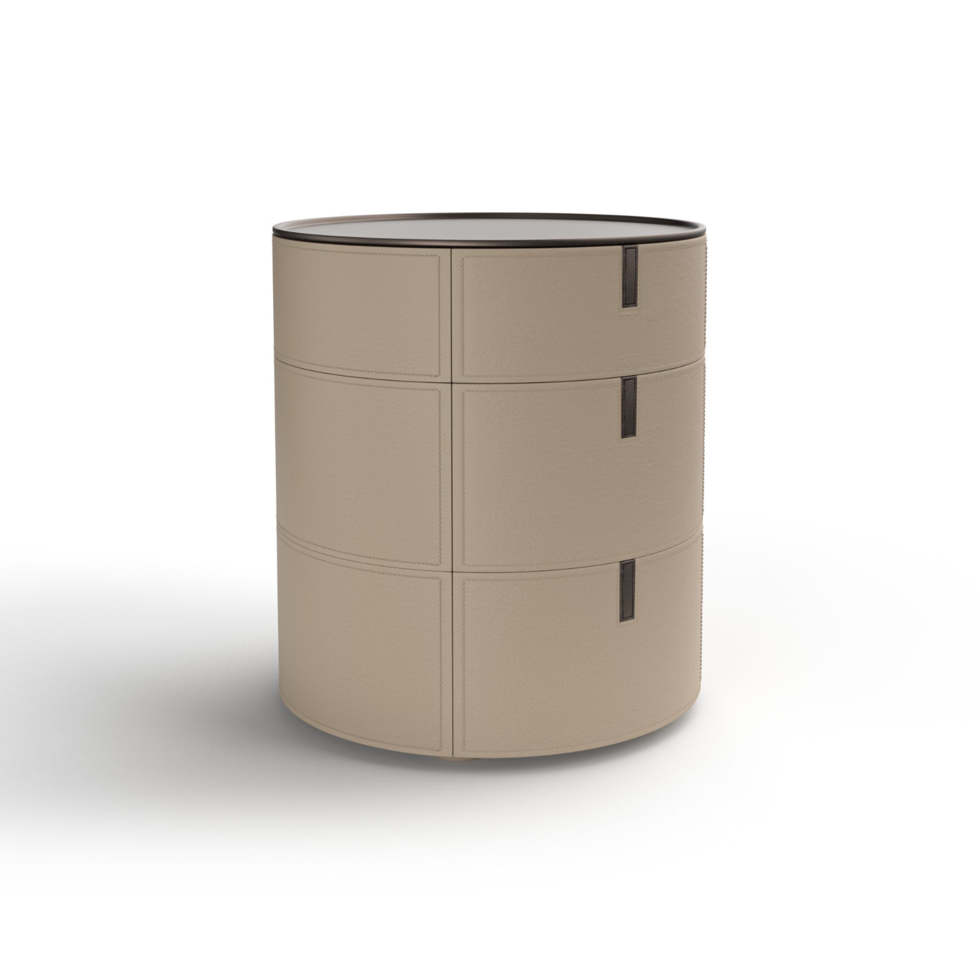 Round 3 SRO3 Bedside Table - Hide (Sand)/Bronze Steel-1