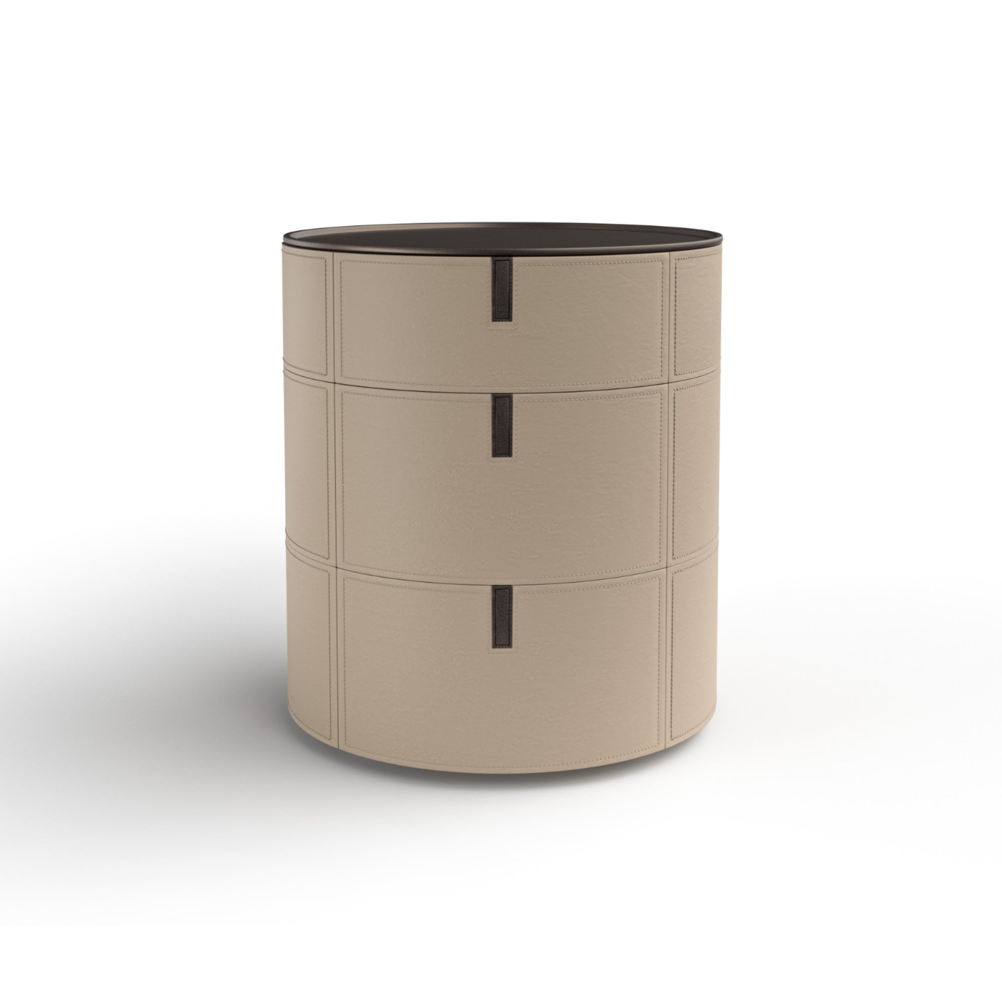 Round 3 SRO3 Bedside Table - Hide (Sand)/Bronze Steel-3