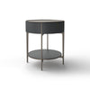 Round SR01 Bedside Table - Hide (Graphite)/Peltrox Steel