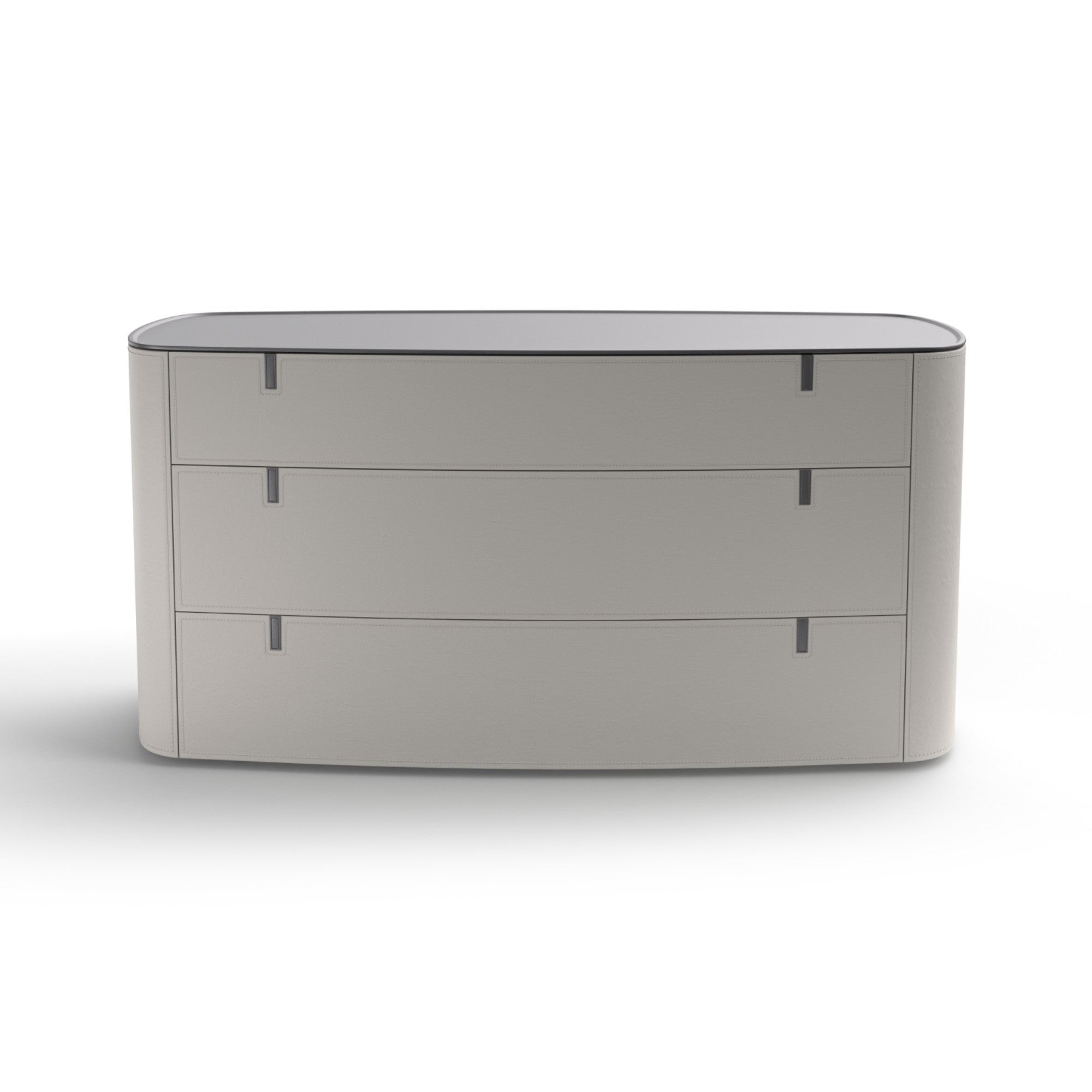Round SRO2 Chest Of Drawer - Hide (Off White)/Titanium Steel-3