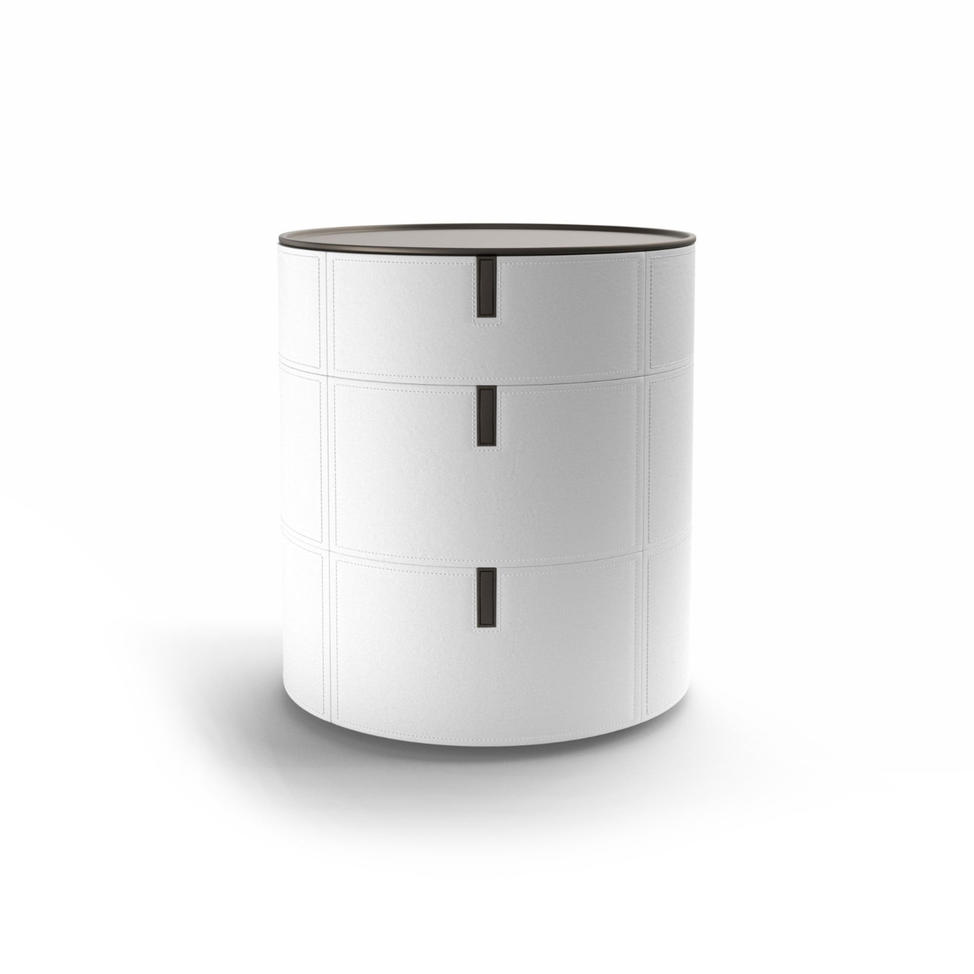 Round SR03 Bedside Table - Hide (White C10)/Peltrox Lacquer-3