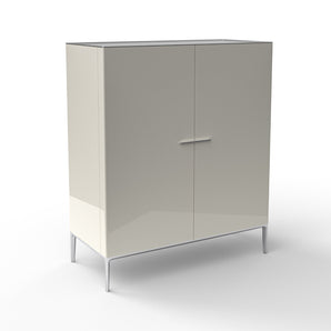 Side Up CSD 2 Cabinet - Shiny Aluminum/Glossy Cream 04.84