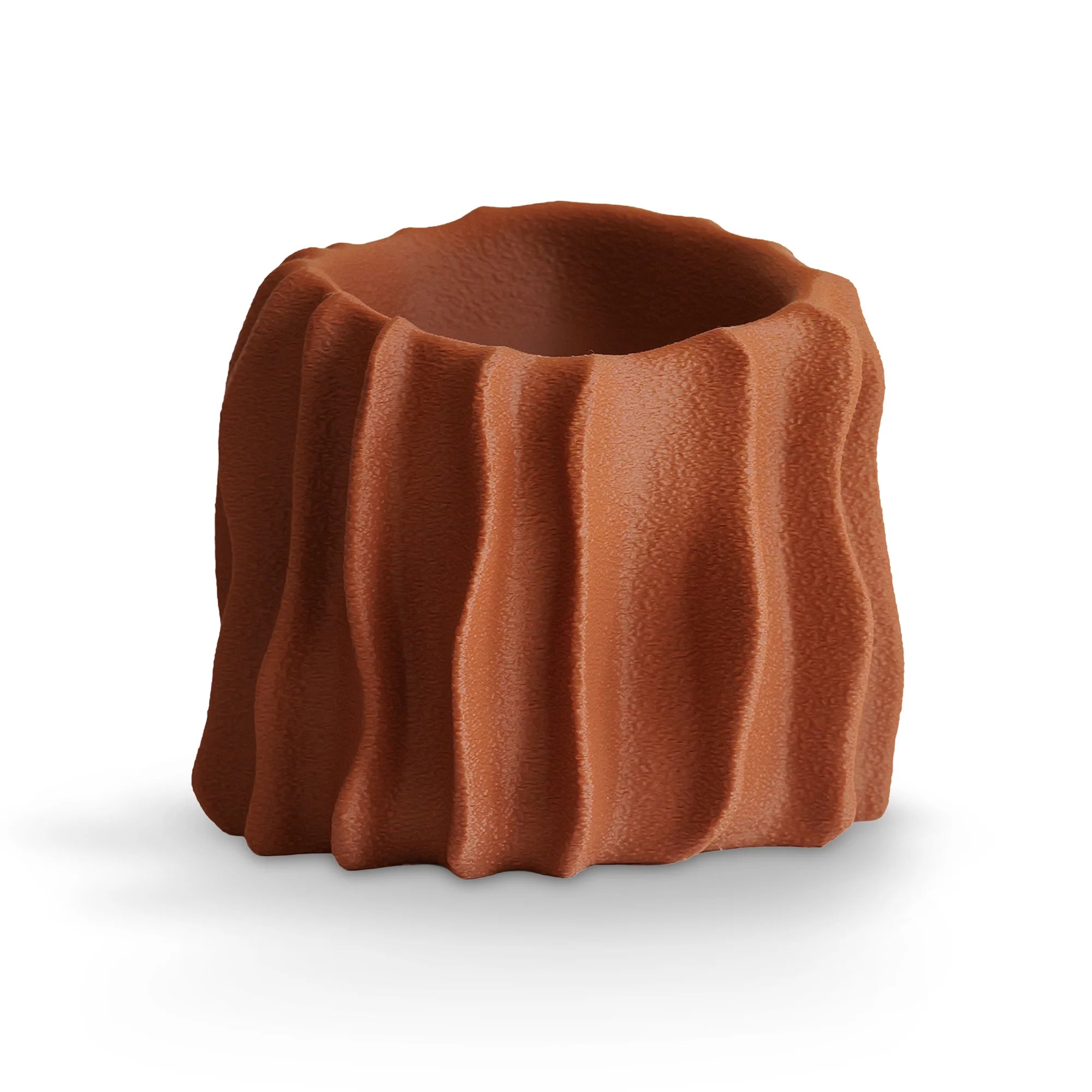 Kora 01 3D Printed Plant Pot - Large/Burnt Ochre-1