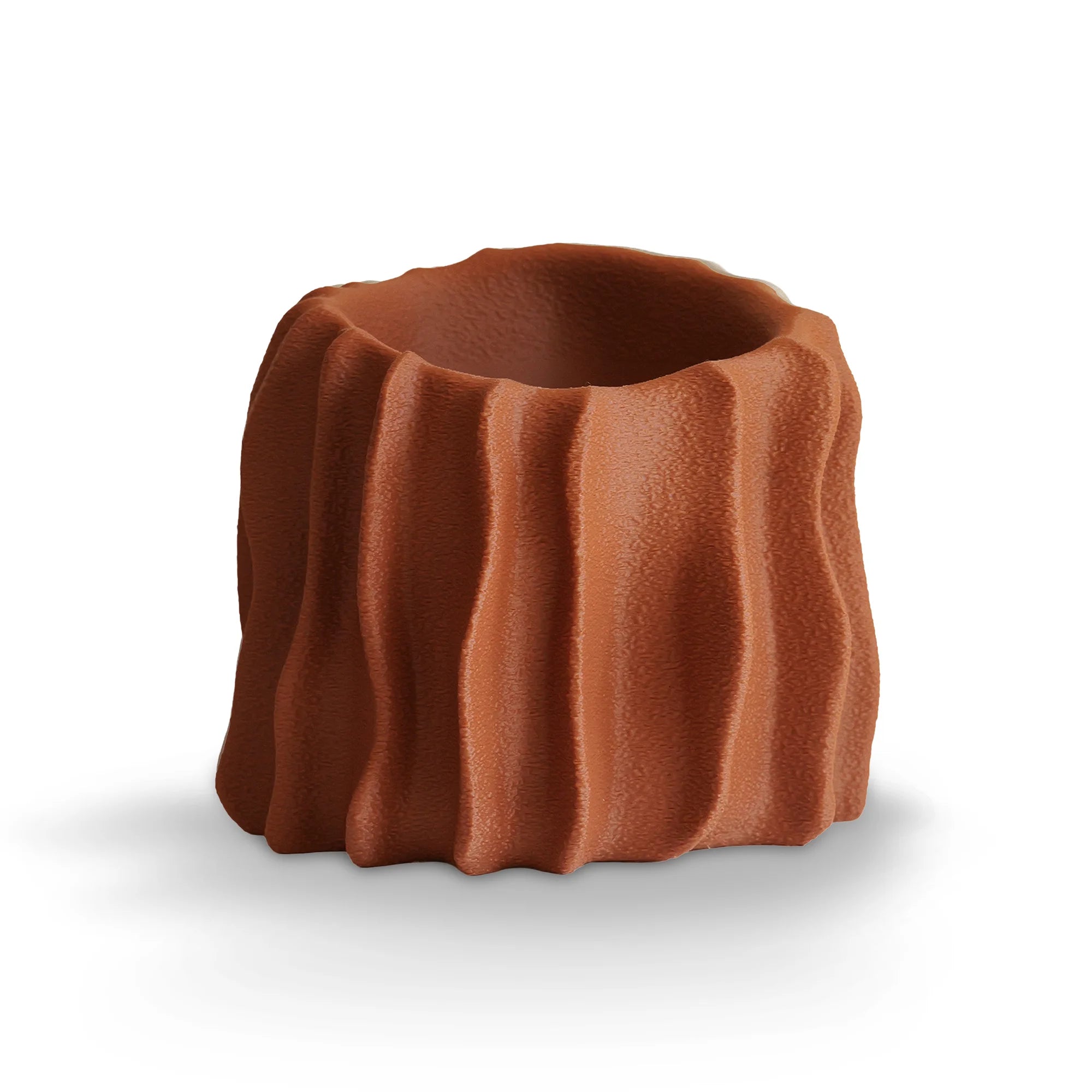 Kora 01 3D Printed Plant Pot - Small/Burnt Ochre-1