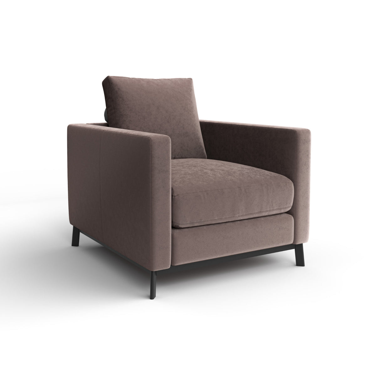 Dorsey Armchair – 82x87 / Wood (Dark Oak) / Cuoio 27 / Fabric (Galba 107)