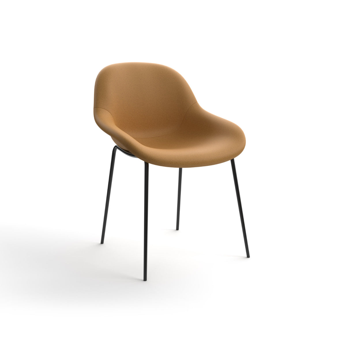Medea Dining Chair – 55x77 / Metal (Ral 9005) / Leather (Daino 0012)-1