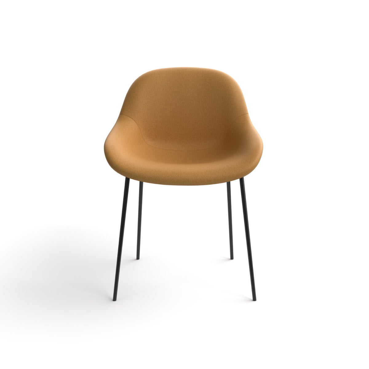 Medea Dining Chair – 55x77 / Metal (Ral 9005) / Leather (Daino 0012)-3