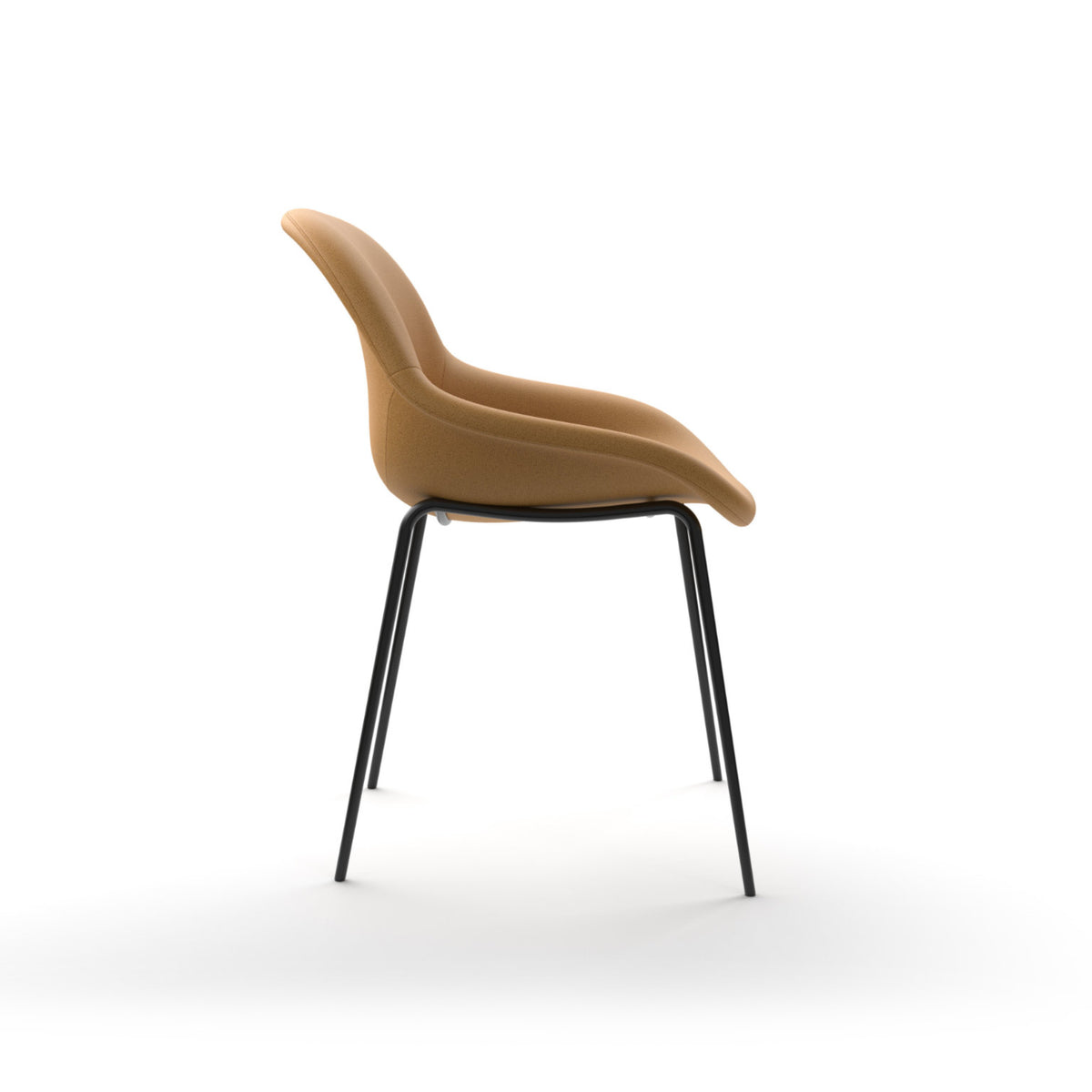 Medea Dining Chair – 55x77 / Metal (Ral 9005) / Leather (Daino 0012)-4