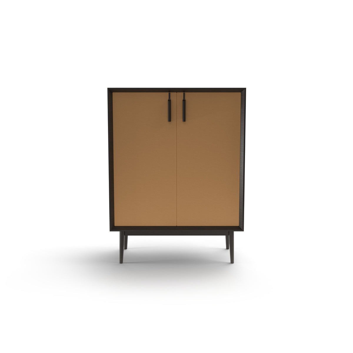 Theo Cabinet – 94x50x123 / Wood (Stained Ash) / Leather (Legacy 8003)-3