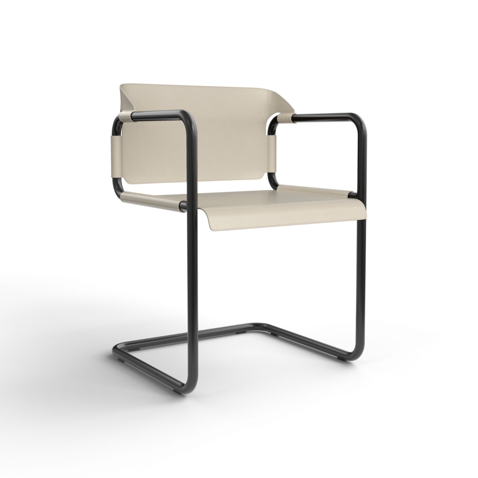 Vienna 010 Dining Chair - Ral 9005 Metal/Cuoio 08-1