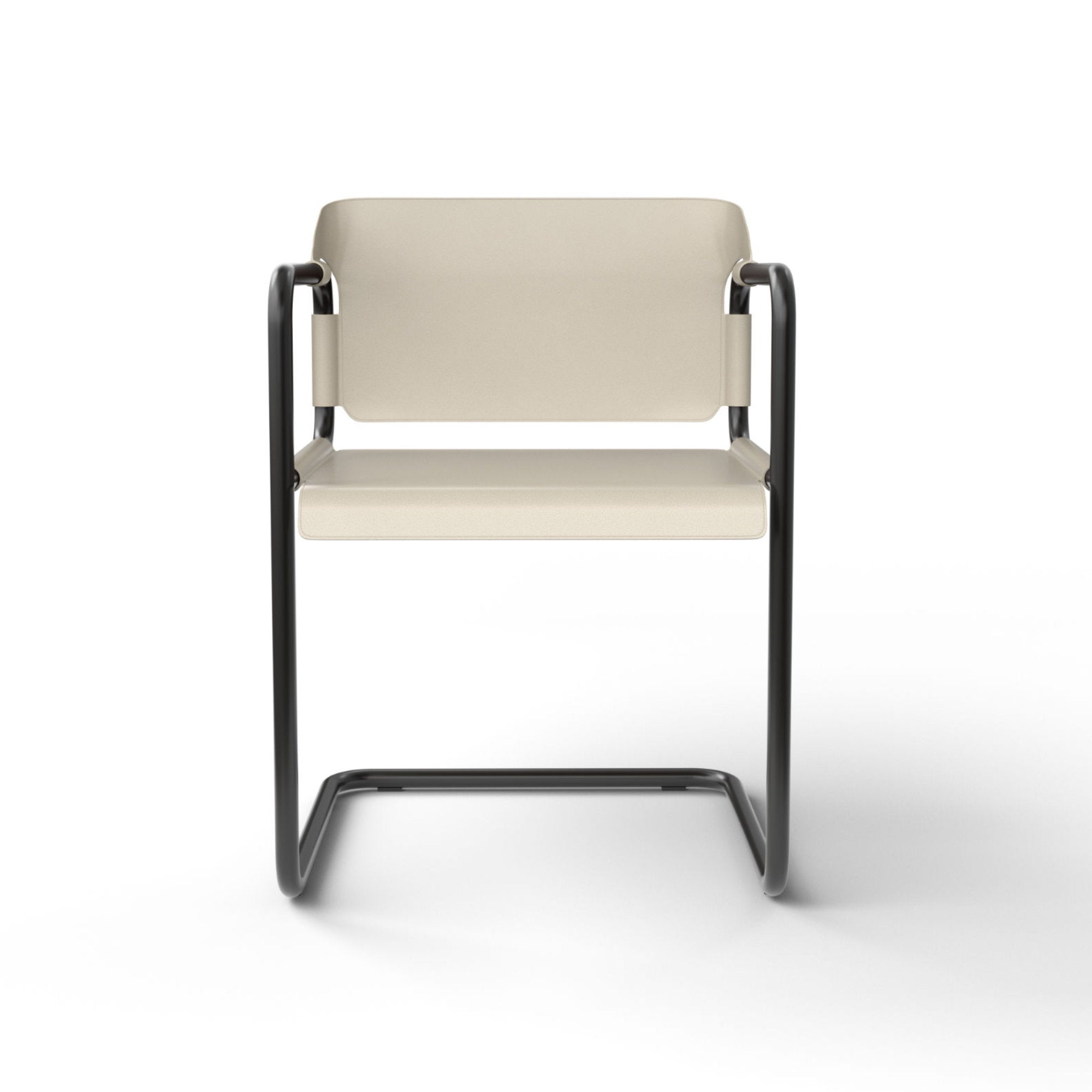 Vienna 010 Dining Chair - Ral 9005 Metal/Cuoio 08-3