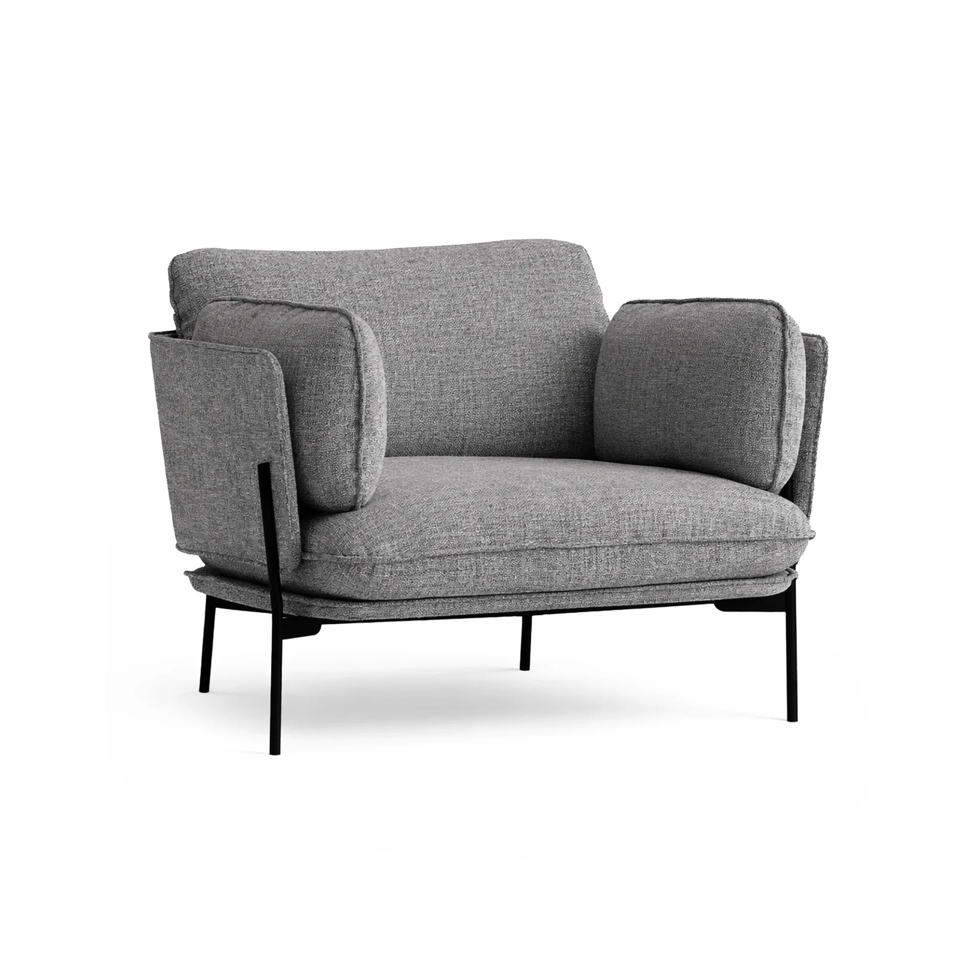 Cloud LN1 Lounge Chair - Warm Black/Fabric 1 (Remix 3 0123)-1